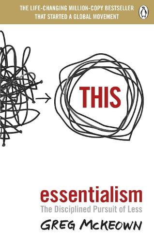 Cover of “Essentialism: The Disciplined Pursuit of Less” by Greg McKeown – minimalist design