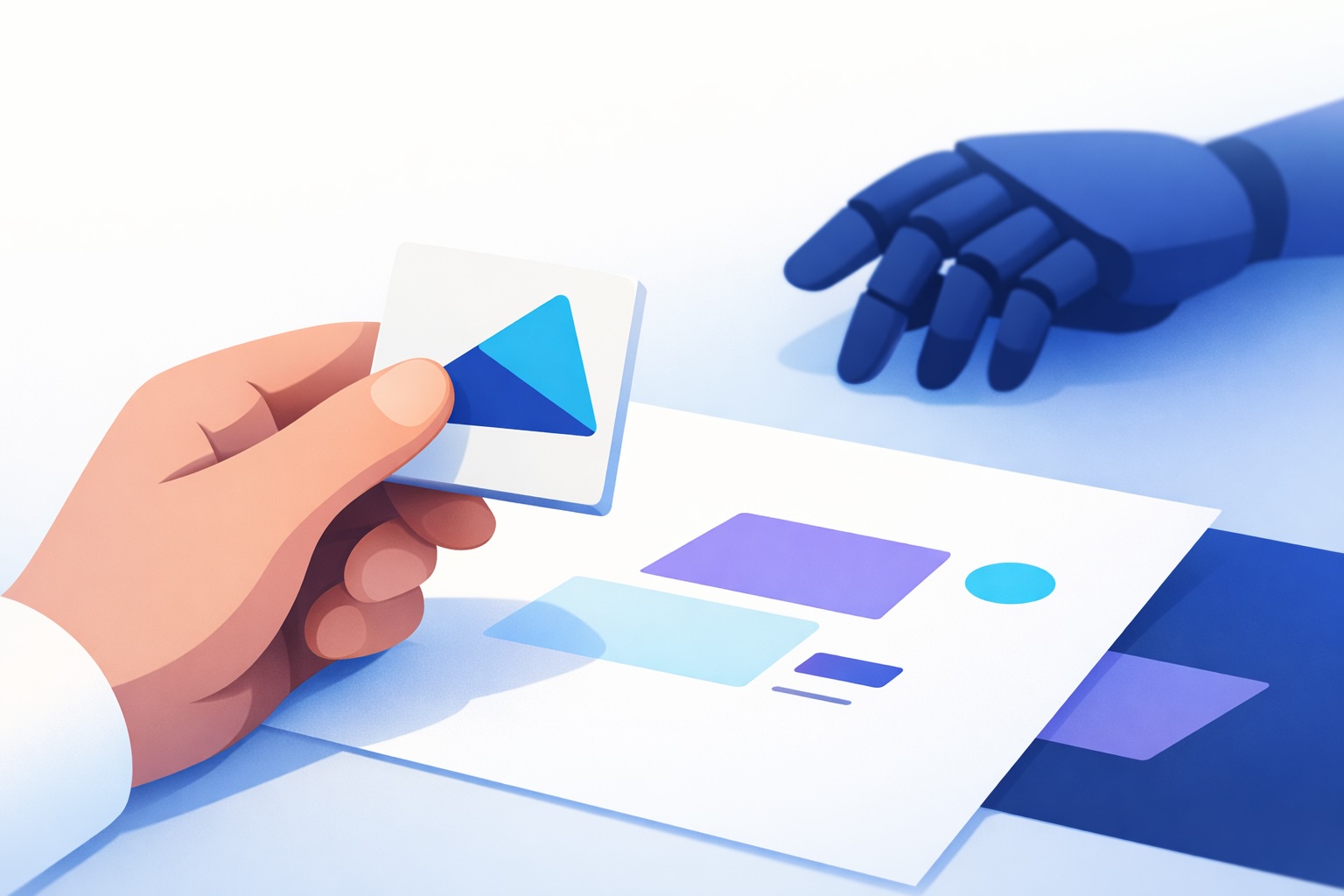 http://Human%20hand%20holding%20a%20design%20card%20next%20to%20a%20robotic%20hand%20—%20illustrating%20the%20skills%20AI%20cannot%20replace%20in%20education